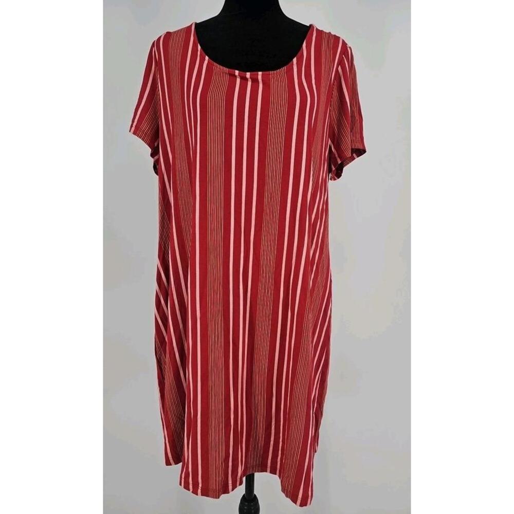 Soma Coool Nights Sleepshirt Large Show Off Paisley Red Scoopneck  nightgown NWT